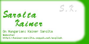 sarolta kainer business card